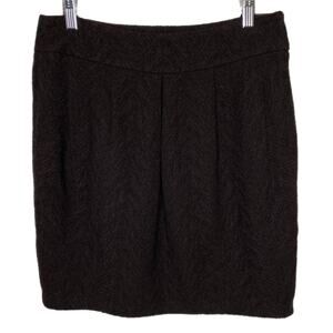 Eileen Fisher Musel Wool Blend Skirt Brown Distorted Pleat Academia size XS
